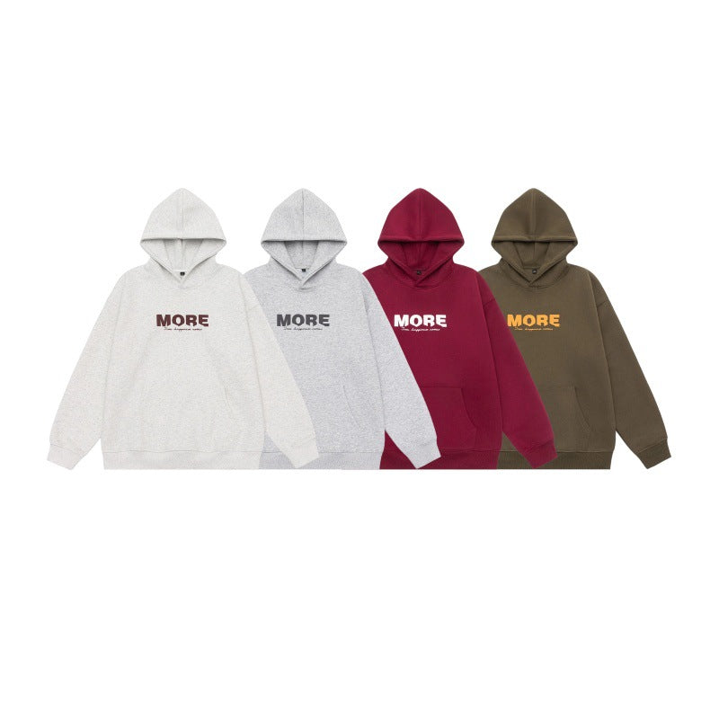 Letter Print Loose Hoodie for Men and Women