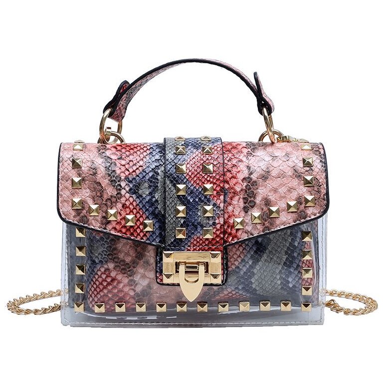 New chains rivet elegant women handbag