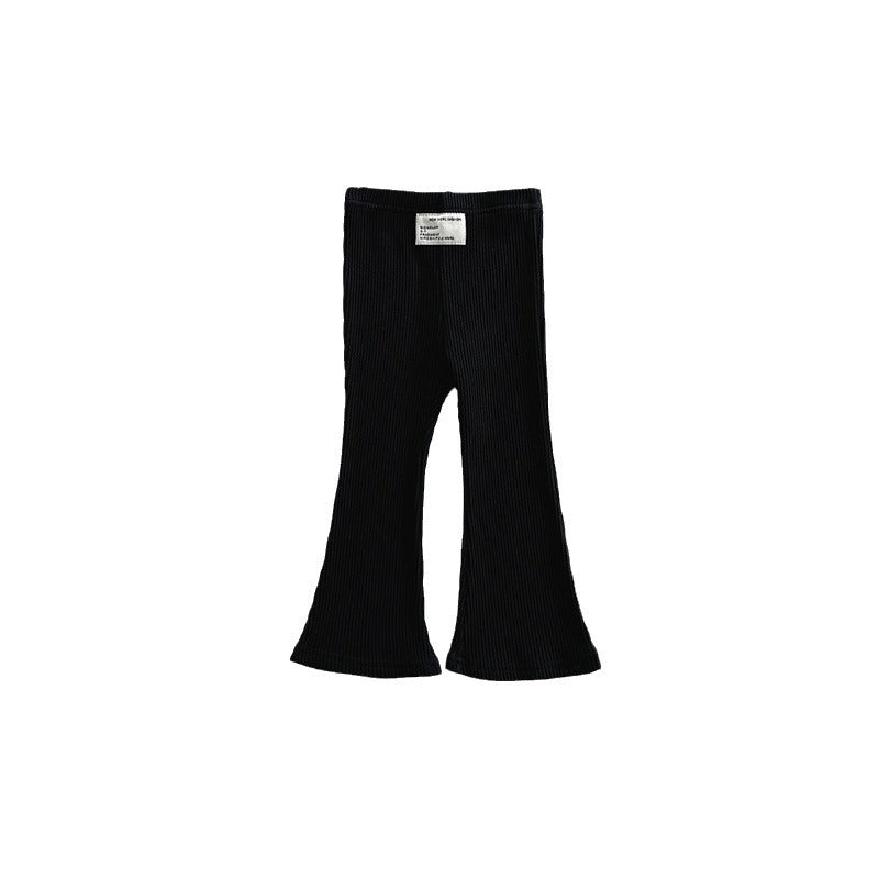 Flared Pants Solid Color Stretchy Bottoms