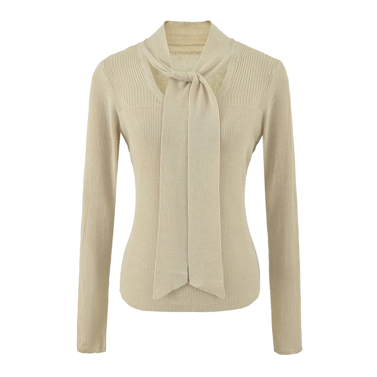 Wool Blend Knit Top Long Sleeve Layering Sweater
