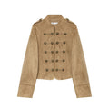 Decorative suede textured jacket for women