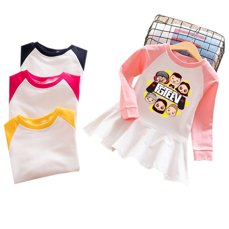 Cartoon hoodie girl dress