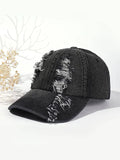 Washed Distressed Cap Plain women Men Dad Caps