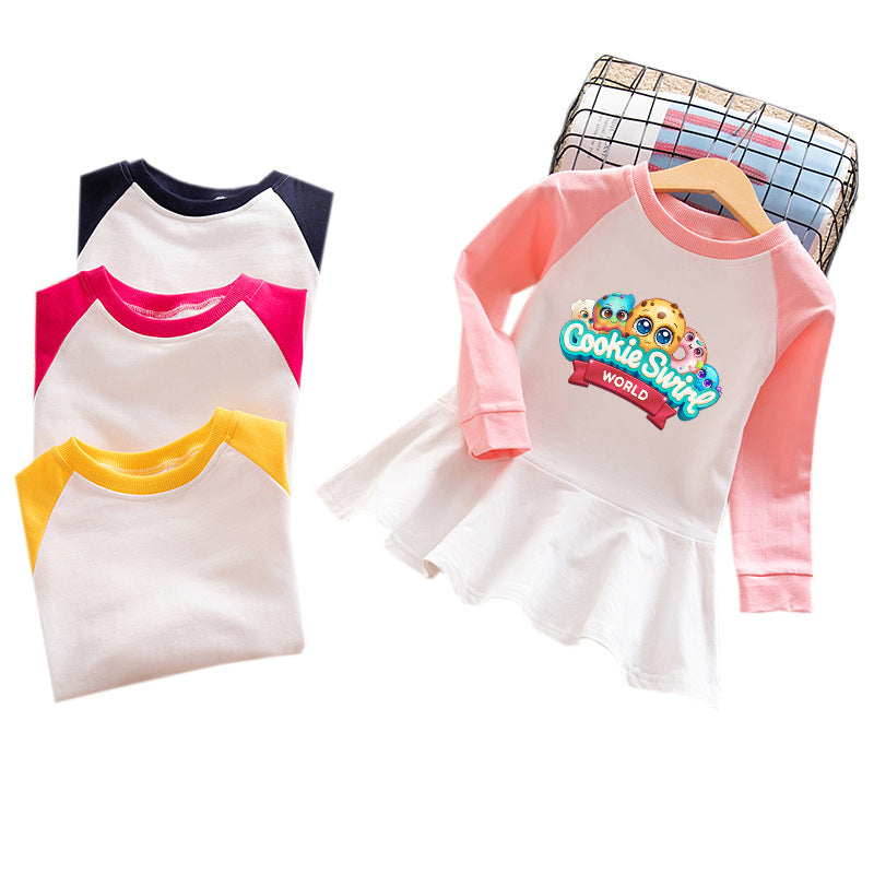 Cartoon hoodie girl dress