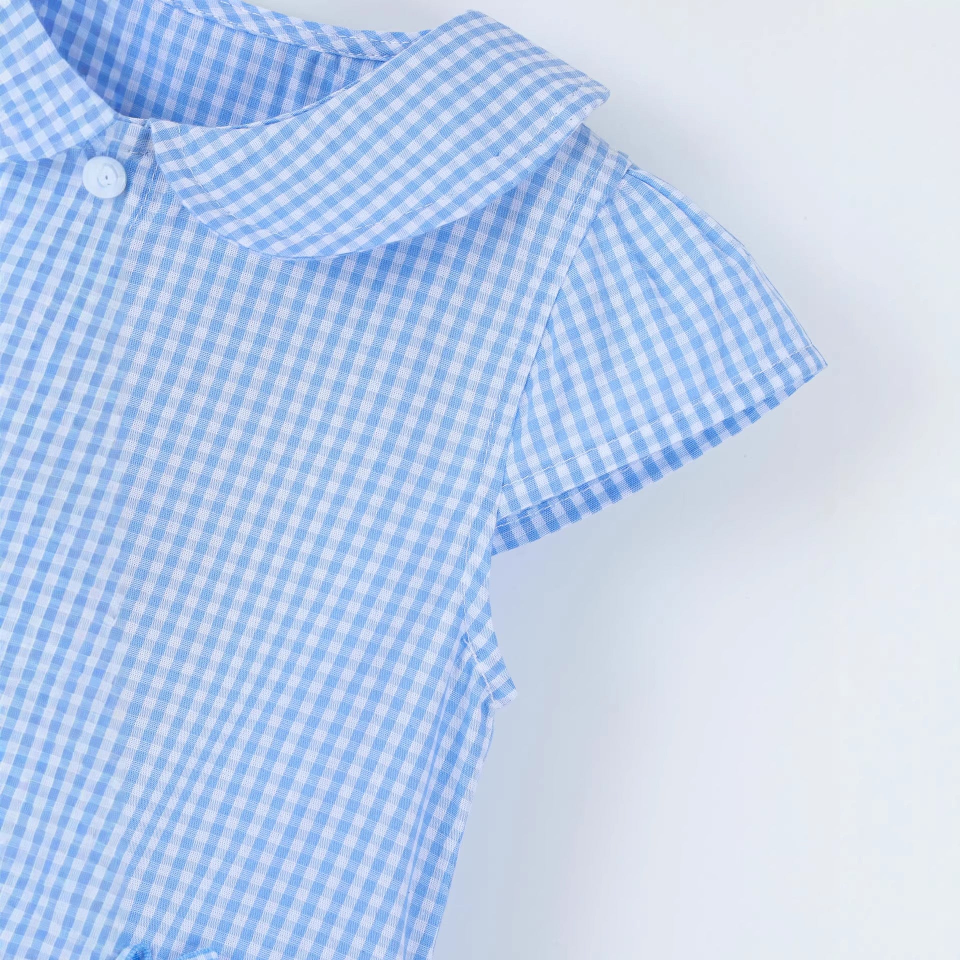 short-sleeve woven cotton dress for kids