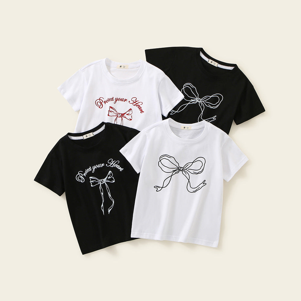 Kids' T-Shirt with Bow Print