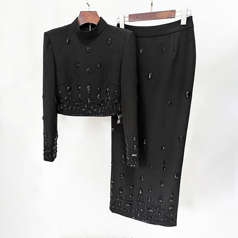Handmade Beading Short Jacket Skirt Sets