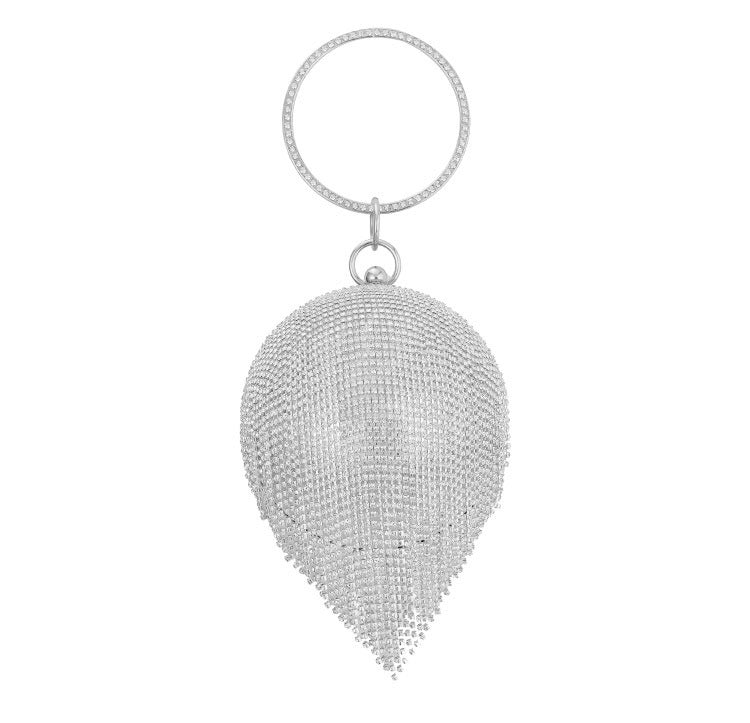 New Dinner Bag European and American Women's Handbag Round Tassel Banquet Handbag Dress Evening Bag