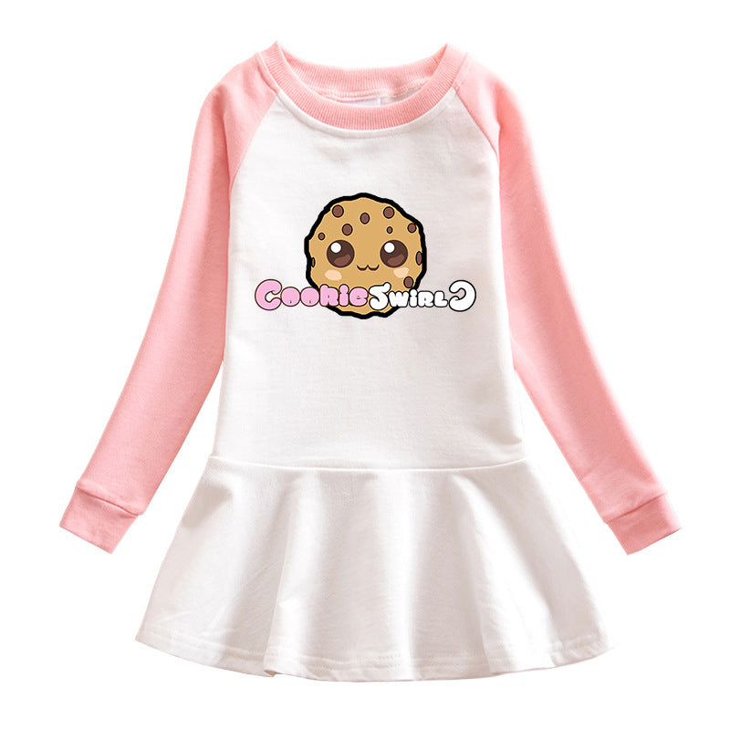Cartoon hoodie girl dress