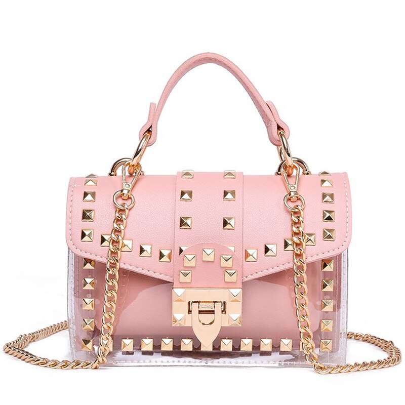 New chains rivet elegant women handbag