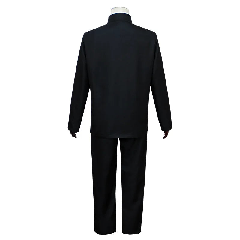 Men Daily Casual black Gakuran Suits Coat Pants School Uniform