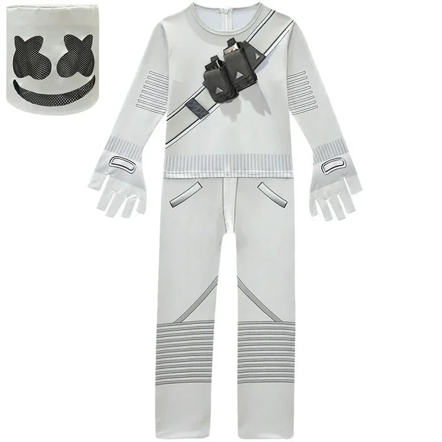 DJ Marshmello Costumes Jumpsuits Kids Clown Cosplay Clothes