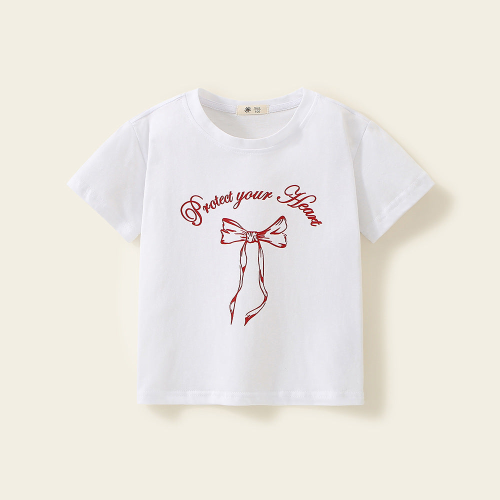 Kids' T-Shirt with Bow Print
