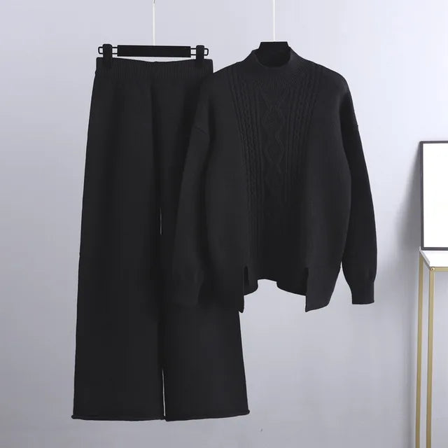 Wide Leg Pant Suits Female Set 2/Two Piece Sets