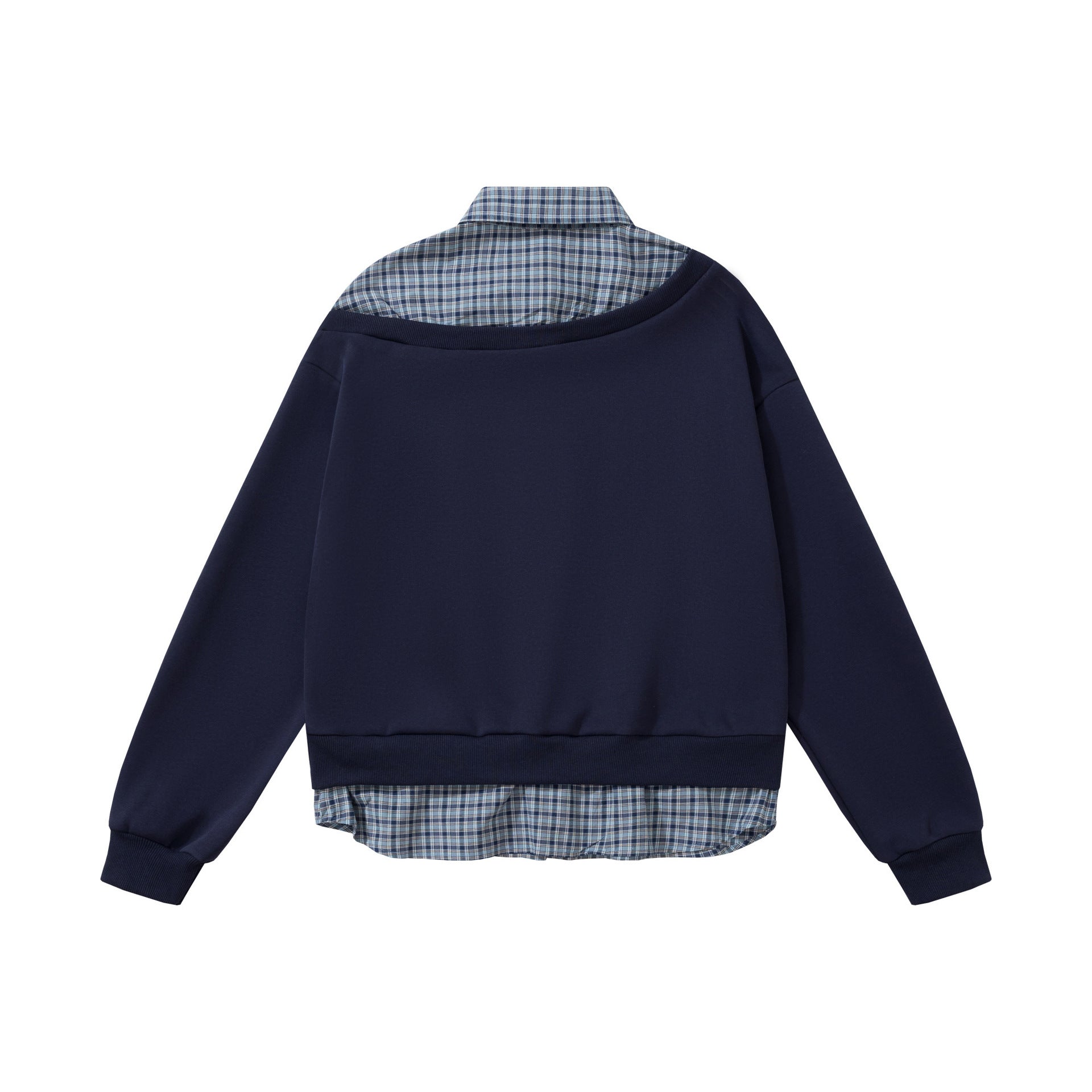 Retro  embroidery fake two hoodies for women