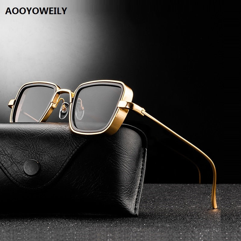 New Vintage Steampunk Sunglasses Men Women Retro Metal Square