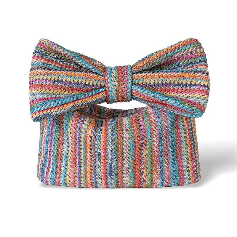 Bow woven   cross-border small handbag