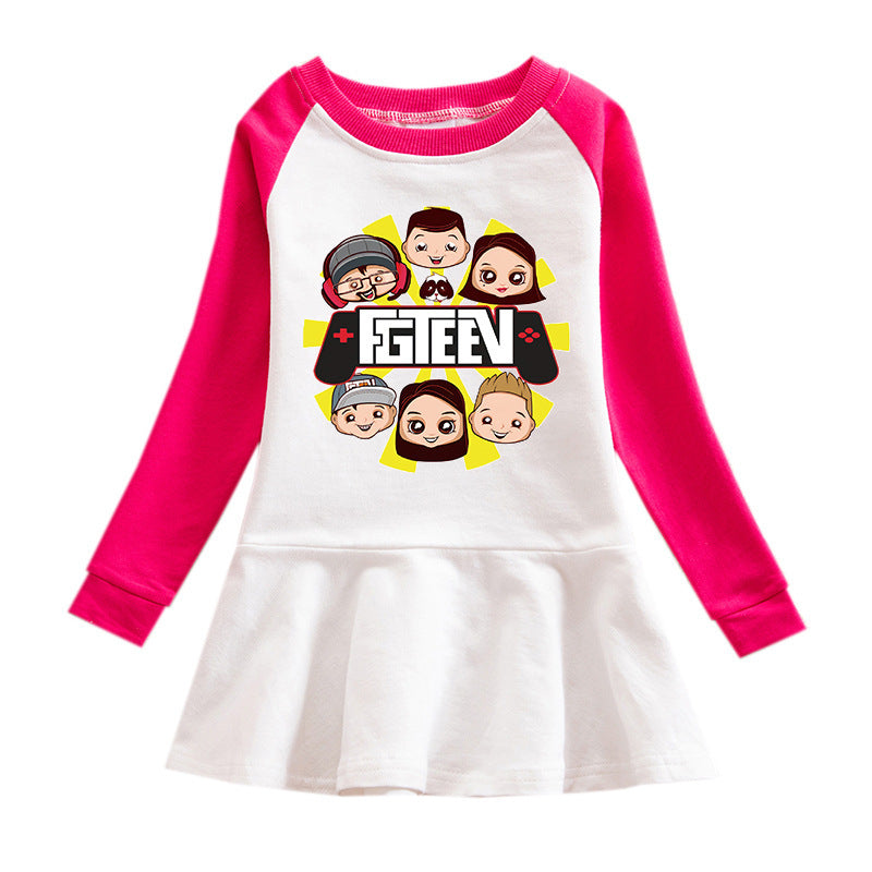 Cartoon hoodie girl dress