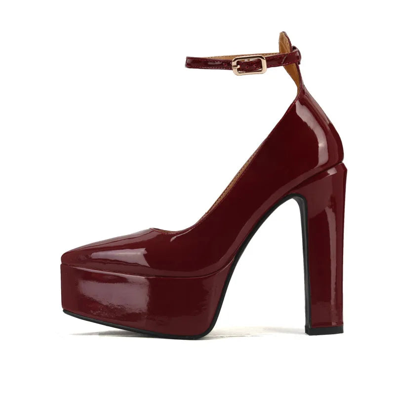 Sexy High Heels Patent Leather Shoes
