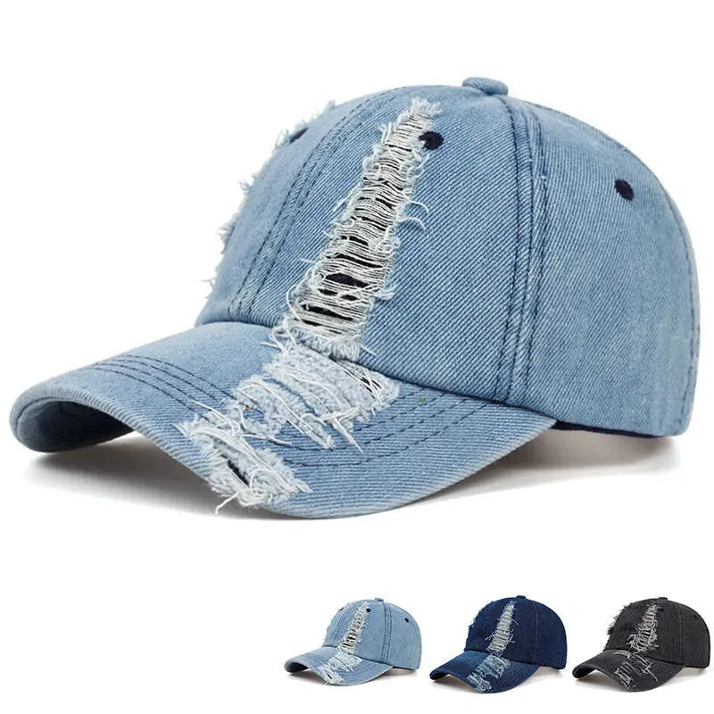 Washed Distressed Cap Plain women Men Dad Caps