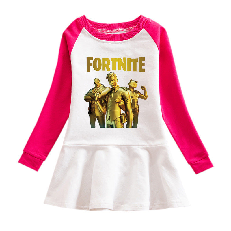 Cartoon hoodie girl dress