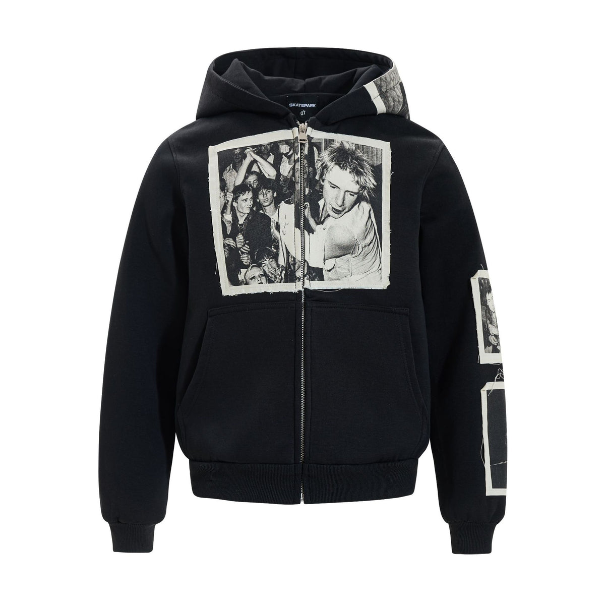 Zipper sweatshirt for men with adhesive tape