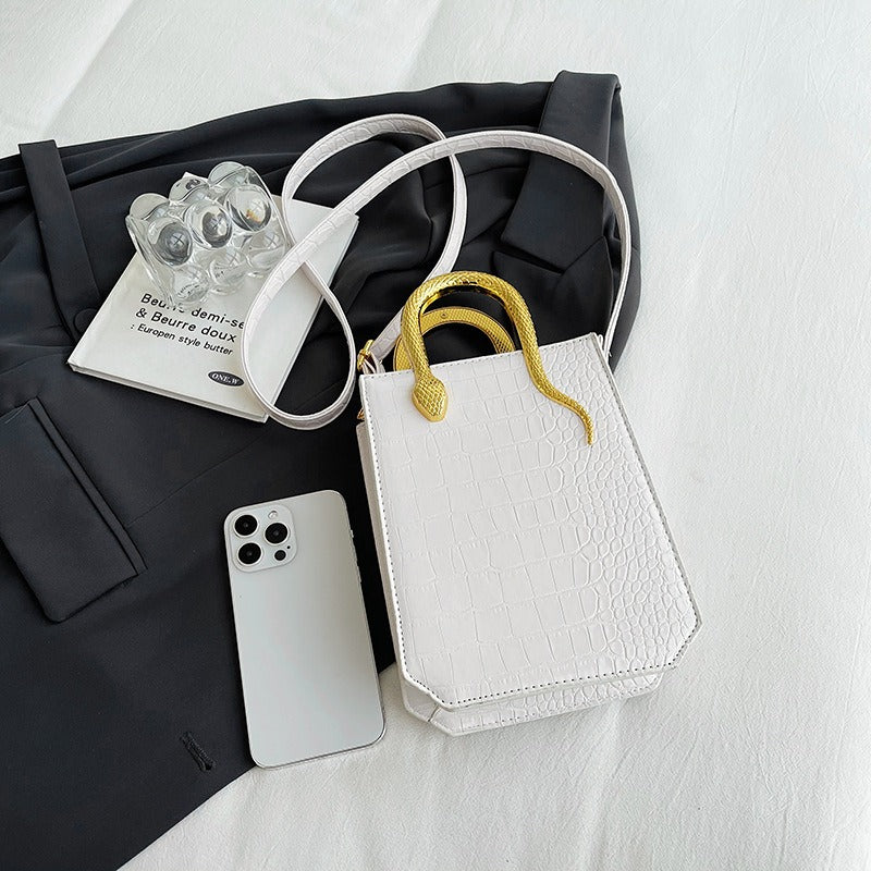 Stone Pattern Crossbody Tote Bag
