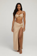 Beige Luxe Maxi 3 Piece Bikini Set