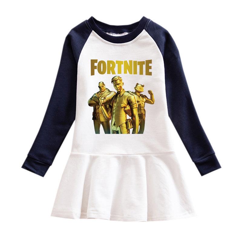 Cartoon hoodie girl dress