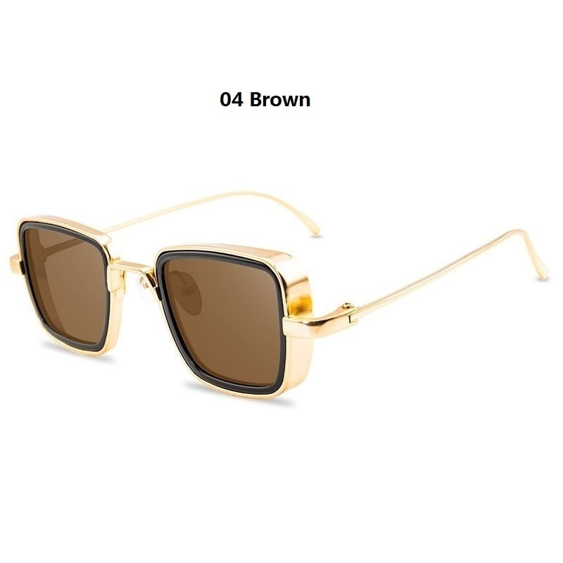 New Vintage Steampunk Sunglasses Men Women Retro Metal Square