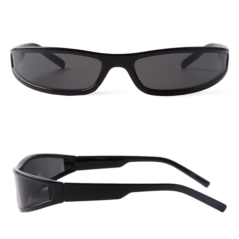 Women Men Rectangle Narrow Shade Eyewear Male Punk Cycling Driving Sun Glasses