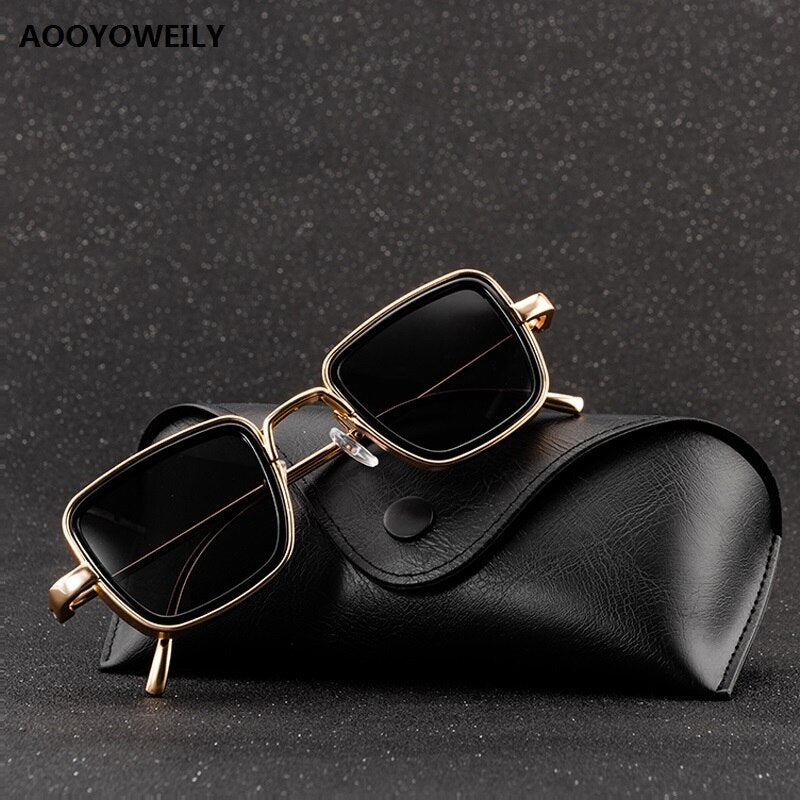 New Vintage Steampunk Sunglasses Men Women Retro Metal Square