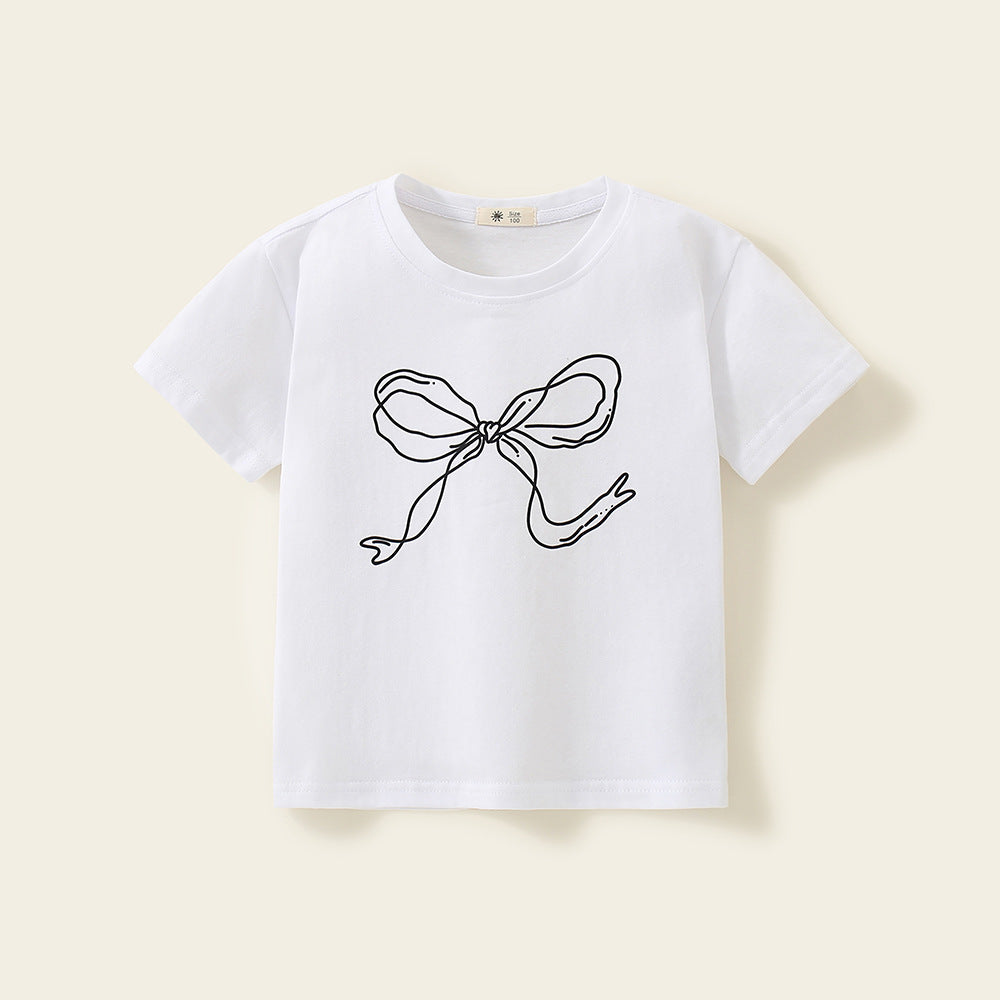 Kids' T-Shirt with Bow Print