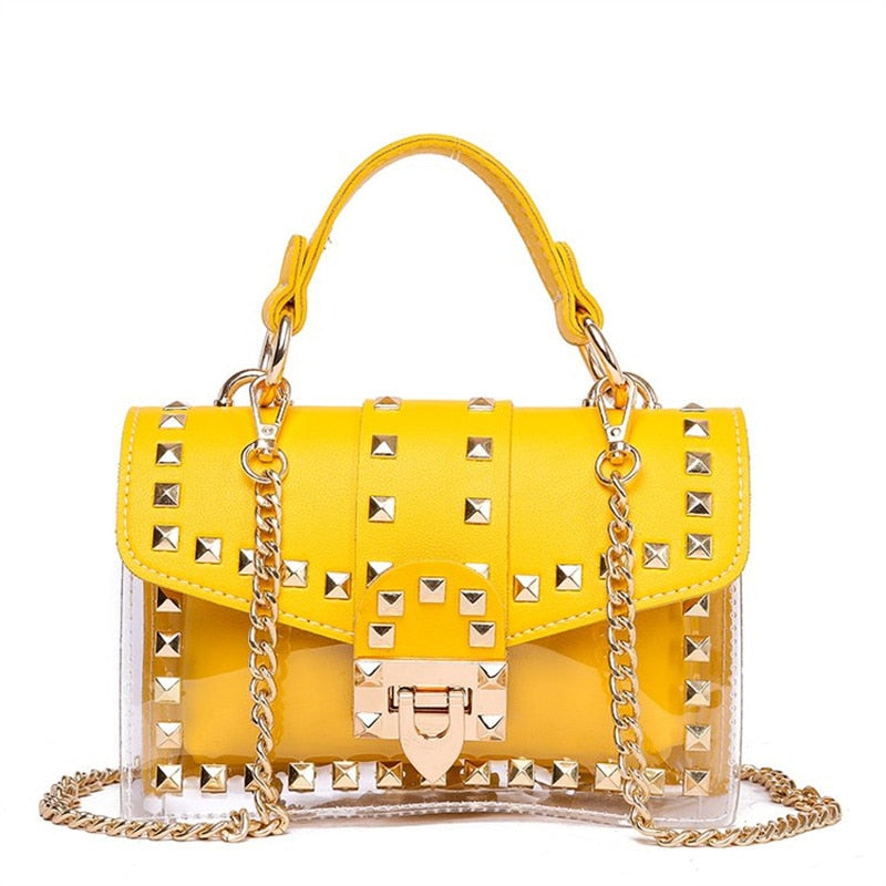 New chains rivet elegant women handbag