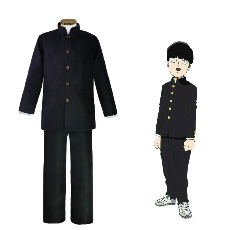 Men Daily Casual black Gakuran Suits Coat Pants School Uniform