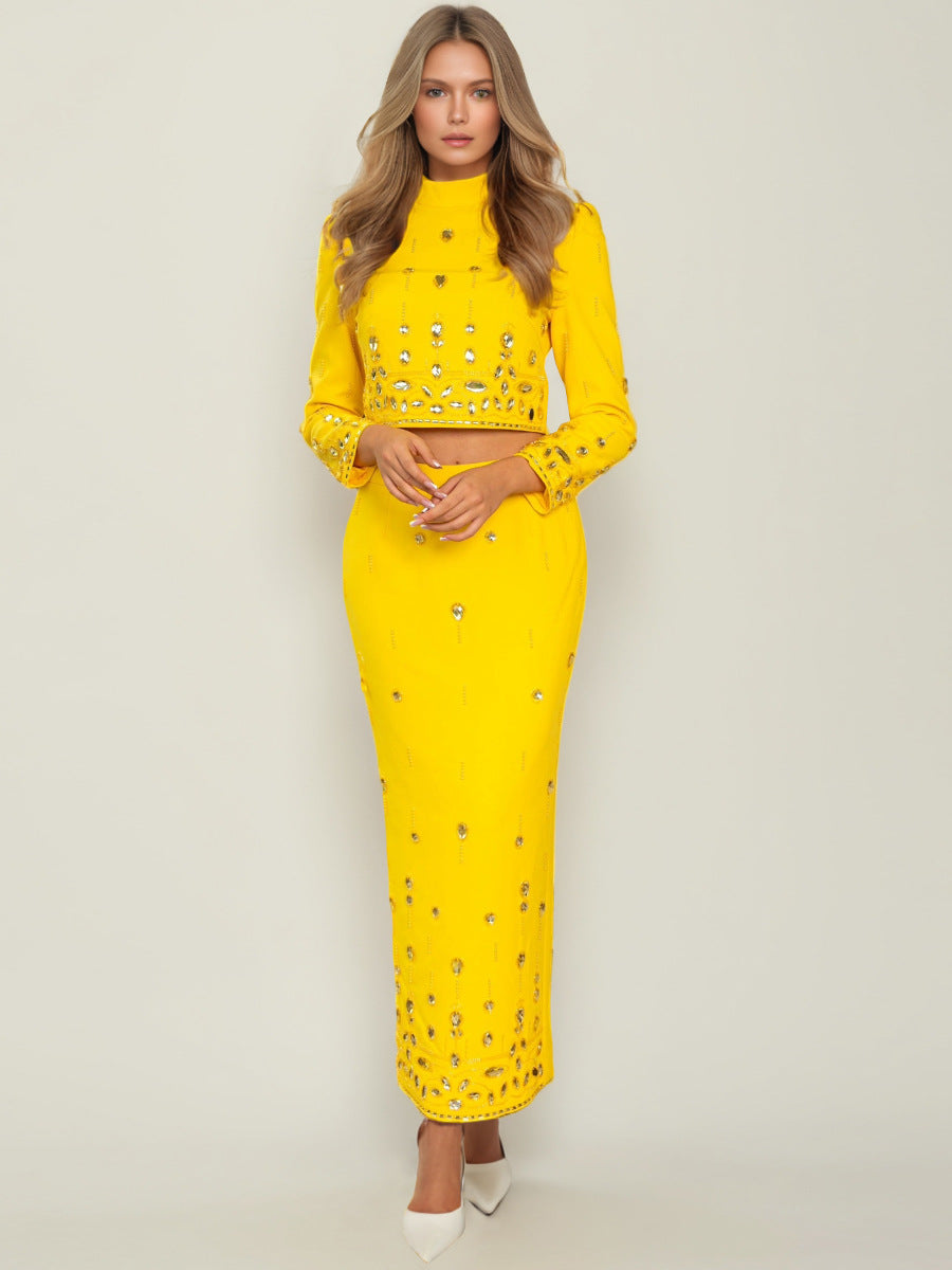 Handmade Beading Short Jacket Skirt Sets