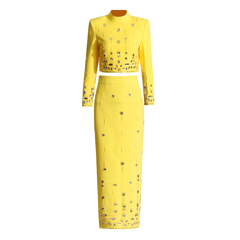 Handmade Beading Short Jacket Skirt Sets