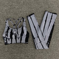High waist gym suits padded push-up sports bra 2pcs sports yoga suits
