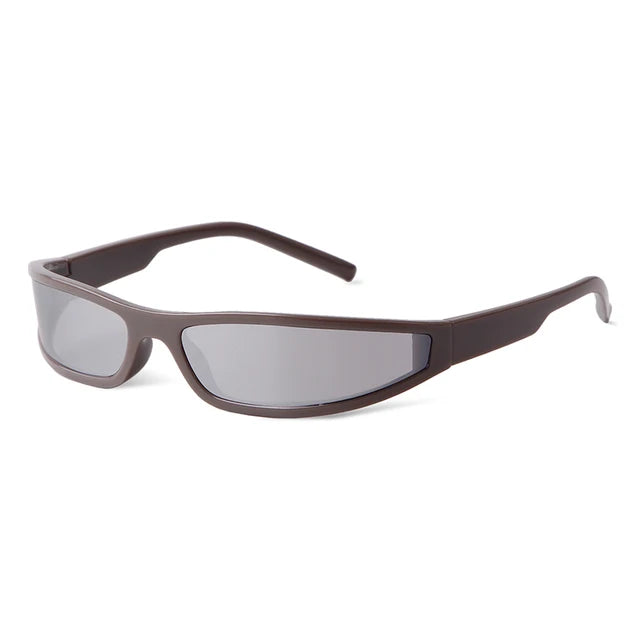 Women Men Rectangle Narrow Shade Eyewear Male Punk Cycling Driving Sun Glasses
