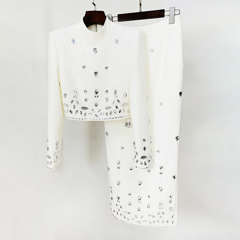 Handmade Beading Short Jacket Skirt Sets