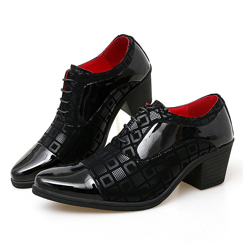Sharp pointed leather shoes for men