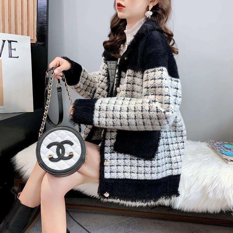 Faux Mink Wool Thickened Loose Women Cardigan Sweater Jacket