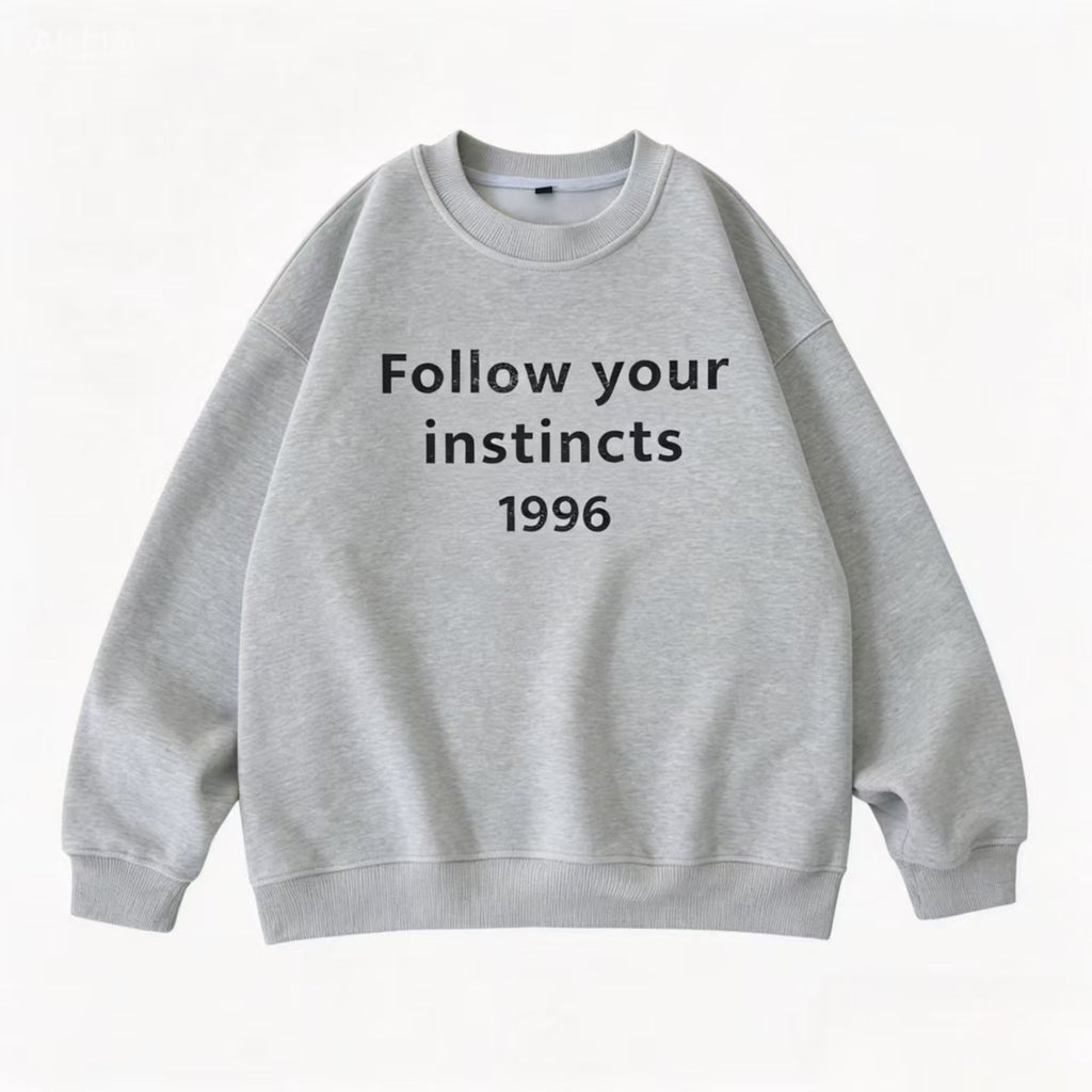 Letter Print Long Sleeve Crew Neck