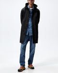 Men's Faux Leather Hooded Windbreaker Coat