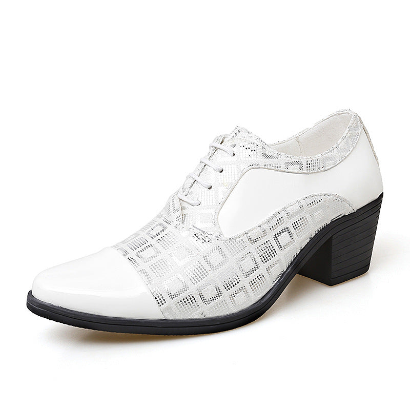 Sharp pointed leather shoes for men