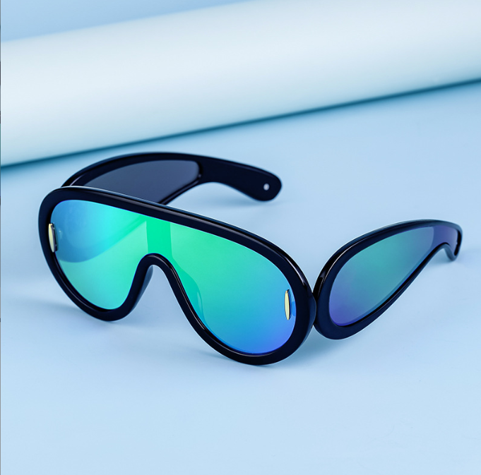 conjoined large frame sunglasses for women trendy sports cycling windproof sunglasses for men