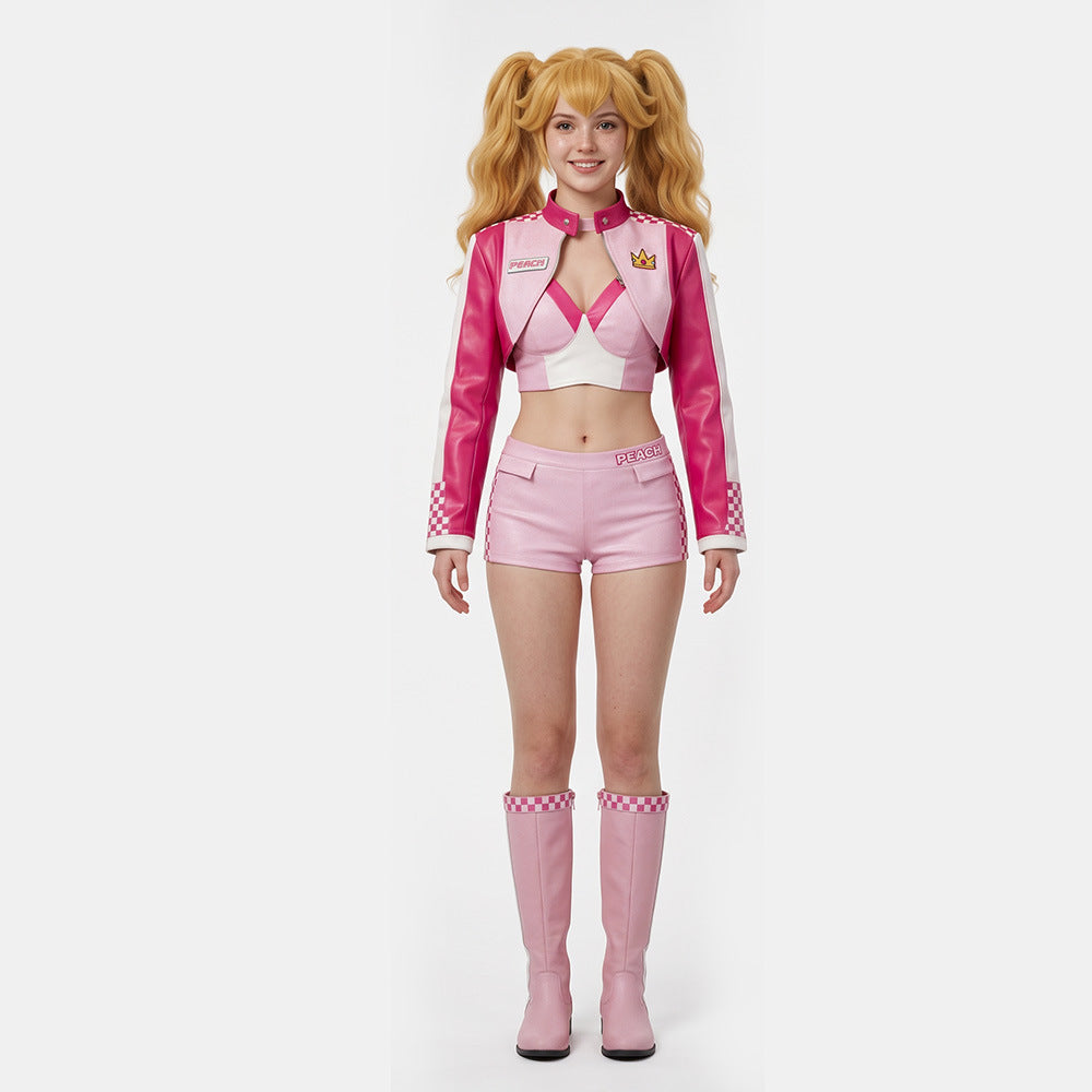 Princess Peach Cosplay Costume Super Mario Kart