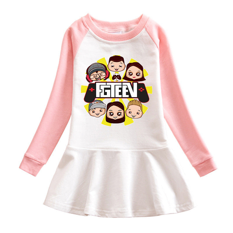 Cartoon hoodie girl dress