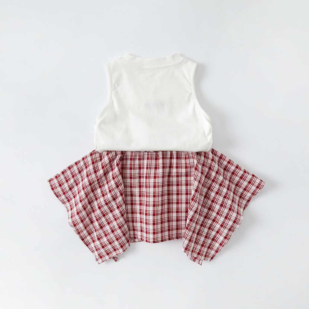 Checkered Dress with Tank Top,