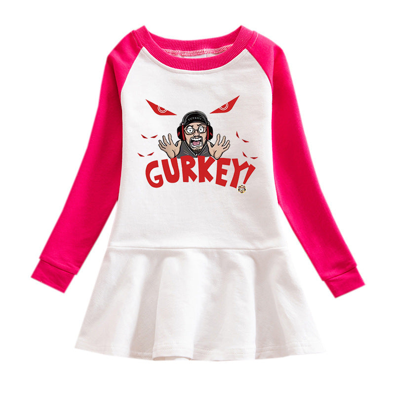 Cartoon hoodie girl dress